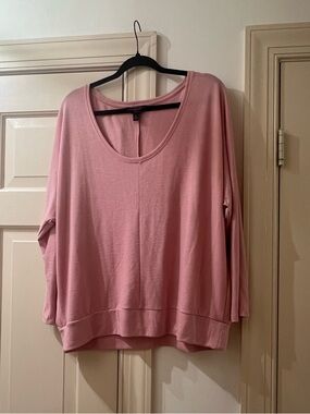Banana Republic Dusty Rose Long-Sleeve Scoop Neck Top